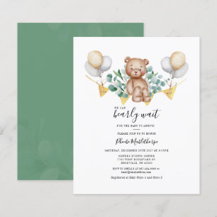 Papier Invitation pour Baby Shower Économique Ourson Euca