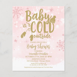 Papier Invitation pour Baby Shower Fille 'Bébé il fait fr