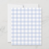 Papier Invitation pour Baby Shower garçon à ruban bleu et (Dos)