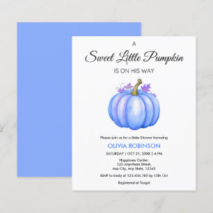 Papier Invitation pour Baby Shower Garçon Petit Citrouill