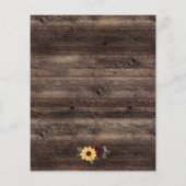 Papier Invitation pour Baby Shower Thème Fleur de Tournes (Dos)