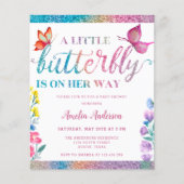 Papier Invitation pour Baby Shower Thème Papillon de Prin (Devant)