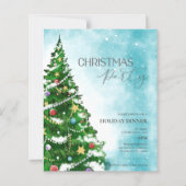 Papier Invitation pour la fête de Noël sous l'arbre à l'a (Devant)