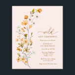 Papier Invitation pour le 1er anniversaire de BUDGET Sauv<br><div class="desc">Célébrez le premier anniversaire de votre petit bout de chou avec style sans vous ruiner avec notre Flyer d'invitation pour 1er anniversaire BUDGET Sauvage et Merveilleux. Ce flyer amusant et vibrant présente un thème "Sauvage et Merveilleux" ludique, avec des éléments colorés et fantaisistes qui capturent la joie et l'excitation de...</div>