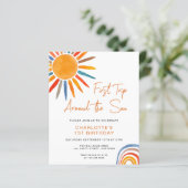 Papier Invitation pour le 1er anniversaire de la fille au (Debout devant)