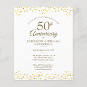 Papier Invitation pour le 50e anniversaire de mariage Cœu (Devant)