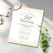 Papier Invitation pour le 50e anniversaire de mariage Cœu