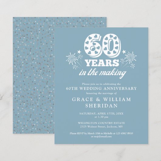 Papier Invitation pour le 60e anniversaire de budget en c (Devant / Derrière)