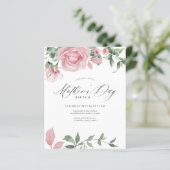 Papier Invitation pour le brunch de la Fête des mères ros (Debout devant)