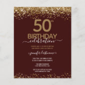 Papier Invitation pour le budget de fête des 50 ans (Devant)