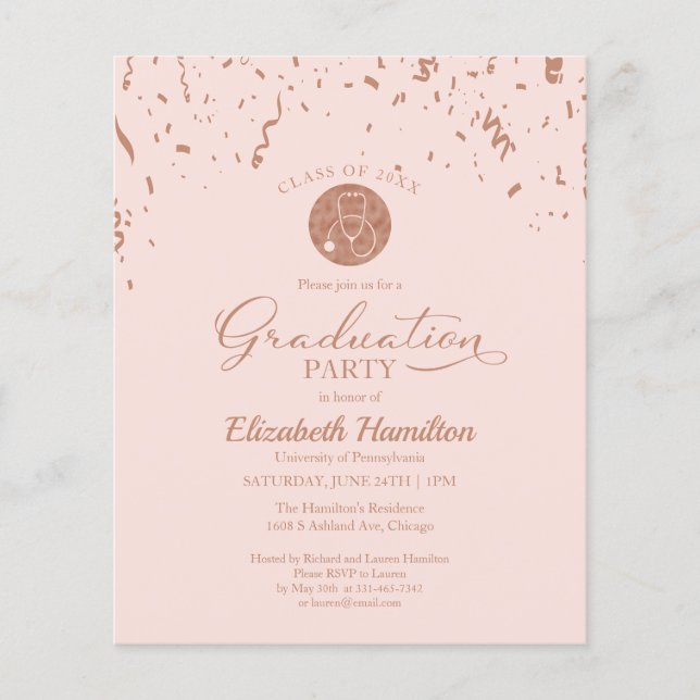 Papier Invitation pour le budget de la fête de fin d'étud (Devant)
