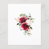 Papier Invitation pour les 100 ans avec rose rouge rose (Dos)