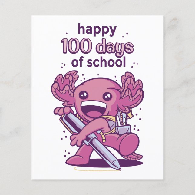 Papier Invitation pour les 100 jours d'école (Devant)