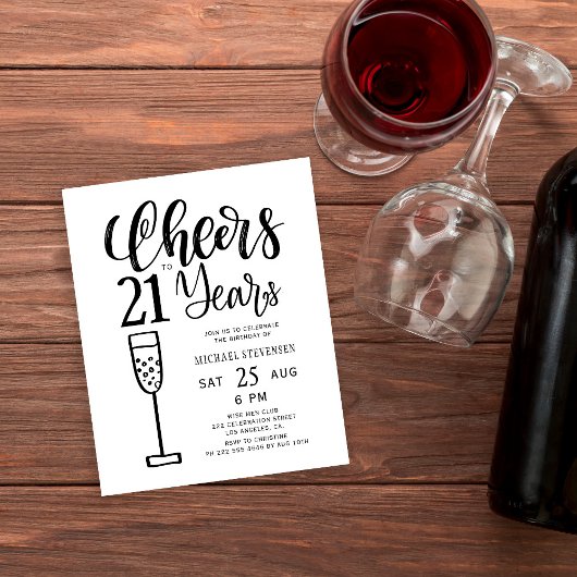 Papier Invitation pour les 21 ans de Budget