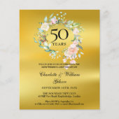 Papier Invitation pour les 50 ans de mariage Budget Flora (Devant)