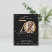 Papier Invitation pour les 70 ans avec photo et budget no (Debout devant)