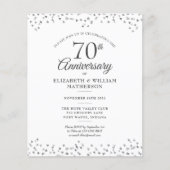 Papier Invitation pour les 70 ans de mariage avec coeurs (Devant)