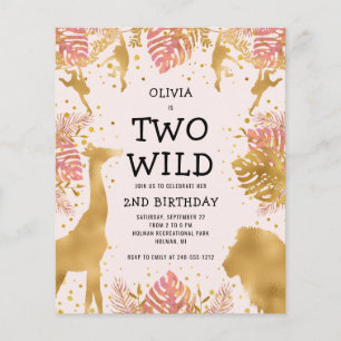 Papier Invitation pour un 2e anniversaire Budget Two Wild