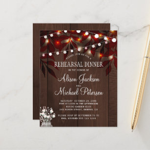 Papier Invitation pour un dîner de répétition rustique et
