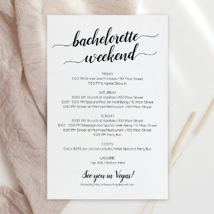 Papier Invitation pour un week-end élégant de célibataire