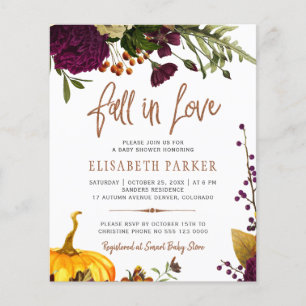 Papier Invitation pour une baby shower d'automne "tomber 