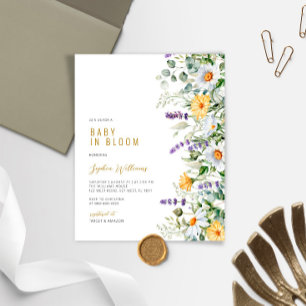 Papier Invitation pour une Baby Shower Fleur de Camomille