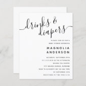 Papier Invitation pour une Baby Shower Moderne et Économi (Devant / Derrière)