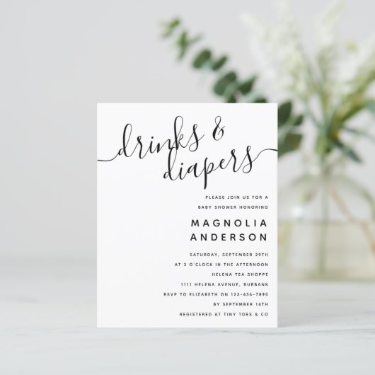 Papier Invitation pour une Baby Shower Moderne et Économi (Debout devant)