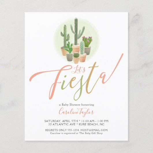 Papier Invitation pour une Baby Shower pas chère sur le t (Devant)