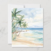 Papier Invitation pour une Baby Shower plage tropicale À  (Dos)