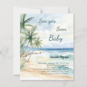Papier Invitation pour une Baby Shower plage tropicale À  (Devant)