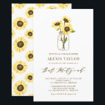 Papier Invitation pour une Bat Mitzvah avec des tournesol<br><div class="desc">Invitez votre famille et vos amis à votre événement avec cette invitation de bat mitzvah personnalisable. Elle présente des tournesols jaunes dans un pot Mason. Personnalisez-la en ajoutant vos détails. Cette invitation de bat mitzvah à tournesols est parfaite pour n'importe quel thème ou saison.</div>