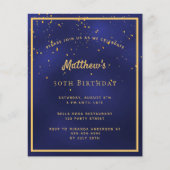 Papier Invitation pour une fête d'anniversaire BUDGET ble (Devant)