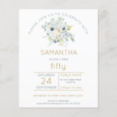 Papier Invitation pour une fête d'anniversaire des 50 ans (Devant)