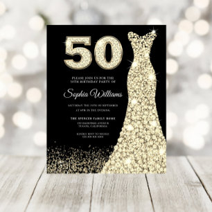 Papier Invitation pour une fête d'anniversaire des 50 ans