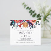 Papier Invitation pour une fête de 30 ans chic et fleuri (Debout devant)