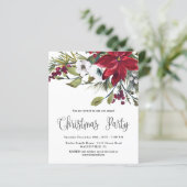 Papier Invitation pour une fête de Noël au poinsettia rou (Debout devant)