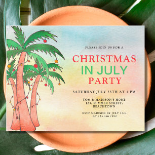Papier Invitation pour une fête de Noël en juillet à peti