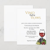 Papier Invitation pour une fête prénuptiale "Vino before  (Devant / Derrière)