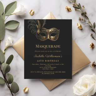 Papier Invitation pour une soirée masquée d'anniversaire