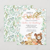 Papier Invitation Premier Anniversaire Budget Elle Est Un (Devant / Derrière)