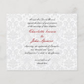 Papier Invitation Red Black Mariage damassé (Dos)