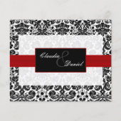 Papier Invitation Red Black Mariage damassé (Devant)