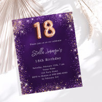 Invitation rose gold pour 18ème anniversaire