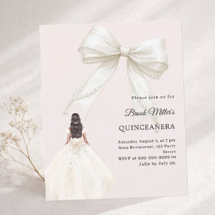 Papier Invitation rose pour Quinceanera robe en satin ivo