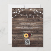 Papier Invitation RSVP Code QR Roses Tournesol Budget (Dos)
