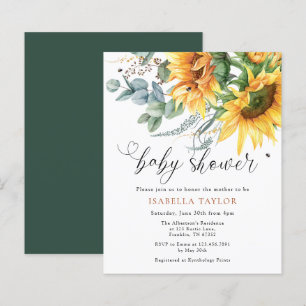 Papier Invitation Rustique Baby shower Budget Tournesol