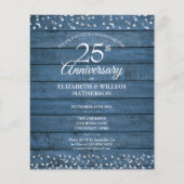 Papier Invitation Rustique de Budget pour les 25 Ans de M (Devant)