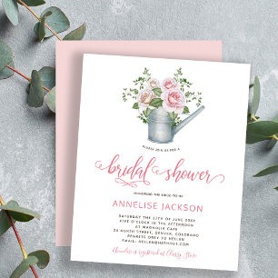 Papier Invitation rustique de budget rose florale pour un