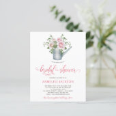 Papier Invitation rustique de budget rose florale pour un (Debout devant)